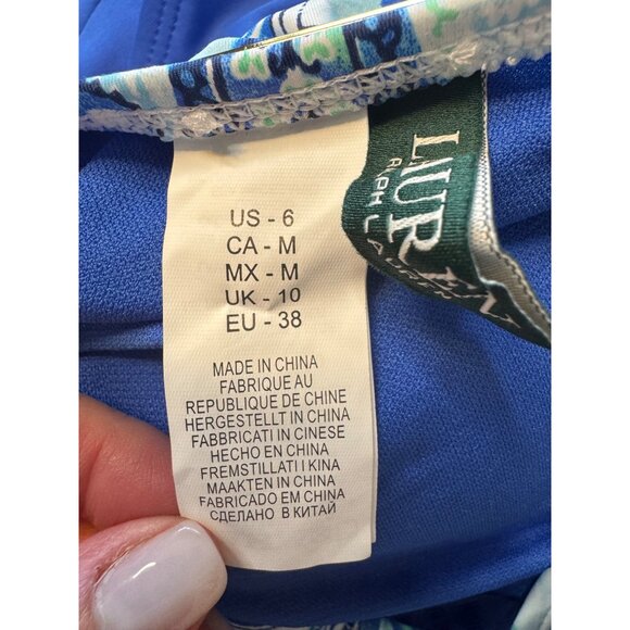 Ralph Lauren Tankini Swim Size 6 Halter Top Print Bottom NWT Blue Ruffle Print B - Picture 4 of 12